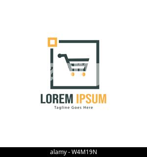Shopping logo template design. Shopping logo with modern frame isolated on white background Stock Vector