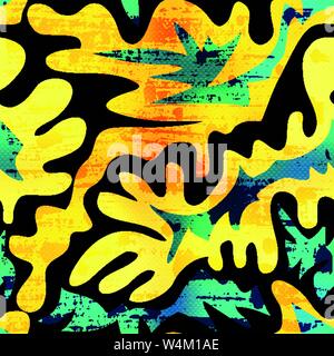 grunge colored graffiti seamless pattern vector illustration Stock Vector