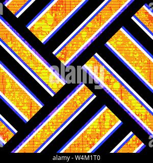 bright orange polygons on a black background grunge texture geometric background Stock Vector