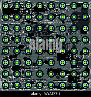 Beautiful small circles and polygons on a gray background seamless pattern grunge texture Stock Vector