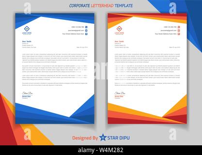 Corporate letterhead vector template collection Stock Vector