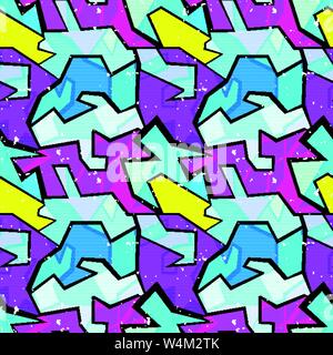 grunge colored graffiti seamless pattern Stock Vector