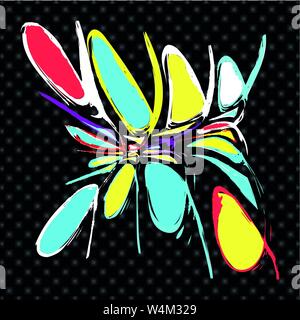 graffiti stains on a black grunge background texture Stock Vector