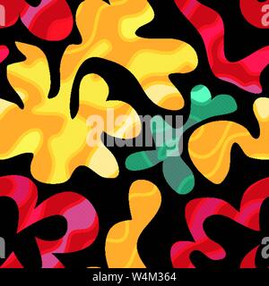 objects abstract graffiti on a black background seamless pattern Stock Vector
