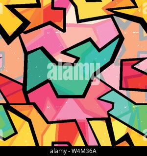 colored graffiti seamless texture Stock Vector