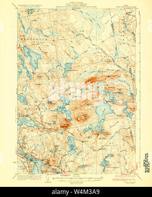 Maine USGS Historical Map Tunk Lake 306818 1942 62500 Restoration Stock ...