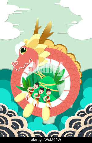 The Dragon Boat Festival illustrations Stock Photo