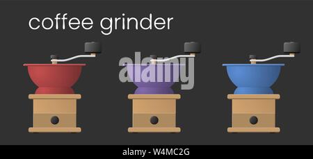 Antique Manual Coffee Grinders Vector Stock Vector