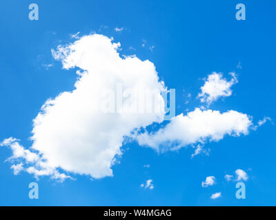 natural background - white fluffy clouds in blue sky on sunny summer day Stock Photo