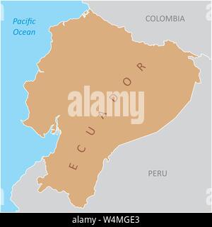 The Ecuador region map in South America Stock Vector