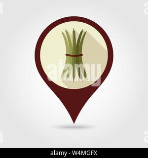 Green bean flat vector pin map icon. Map pointer. Map markers ...