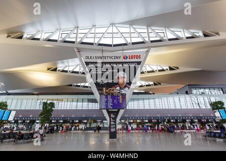 Gdansk, Poland – May 28, 2019: Terminal of Gdansk airport (GDN) in Poland. | usage worldwide Stock Photo