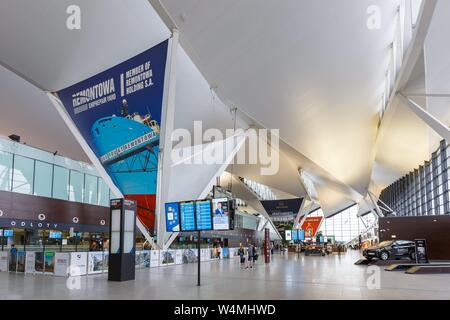 Gdansk, Poland – May 28, 2019: Terminal of Gdansk airport (GDN) in Poland. | usage worldwide Stock Photo