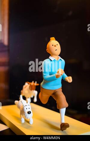 Tintin and dog running toy - Tintin toy Stock Photo