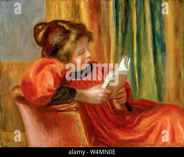 Pierre Auguste Renoir, painting, Girl Reading, circa 1890 Stock Photo