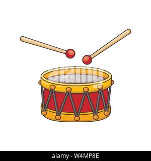 Drum cartoon icon symbol design isolated on white background Stock Vector