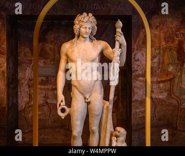 Oxford, UK. 24th July, 2019. LAST SUPPER IN POMPEII exhibition opens at the Ashmolean Museum in Oxford, UK. Statue of Bacchus AD 50-150 (Roman god of wine and fertility). Credit: Richard Cave/Alamy Live News Stock Photo