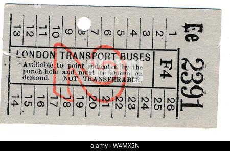 Vintage London bus ticket Stock Photo - Alamy