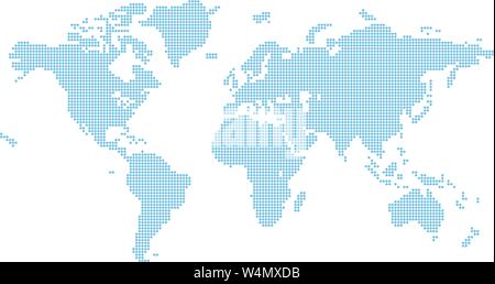 Octagons Flat Map World Background Stock Vector