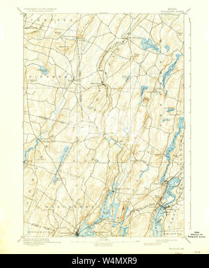 Maine USGS Historical Map Wiscasset 461032 1893 62500 Restoration Stock Photo