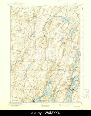 Maine USGS Historical Map Wiscasset 461033 1893 62500 Restoration Stock Photo