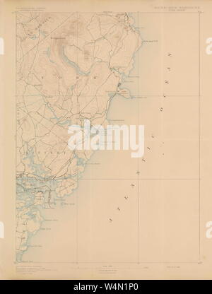 Maine USGS Historical Map York 306858 1893 62500 Restoration Stock Photo