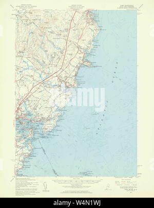 Maine USGS Historical Map York 306860 1956 62500 Restoration Stock Photo