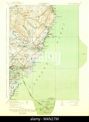 Maine USGS Historical Map York 461045 1920 62500 Restoration Stock Photo