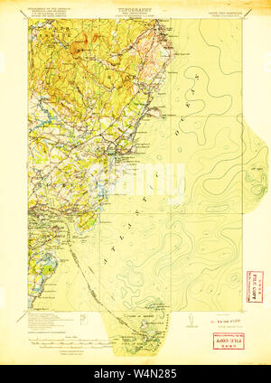 Maine USGS Historical Map York 461044 1920 62500 Restoration Stock Photo