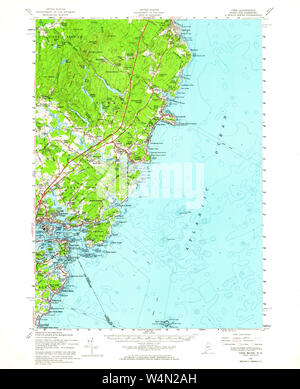 Maine USGS Historical Map York 461047 1956 62500 Restoration Stock Photo