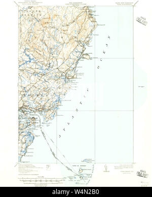 Maine USGS Historical Map York 461046 1920 62500 Restoration Stock Photo