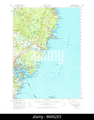 Maine USGS Historical Map York 461048 1956 62500 Restoration Stock Photo