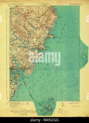 Maine USGS Historical Map York 807741 1920 62500 Restoration Stock Photo