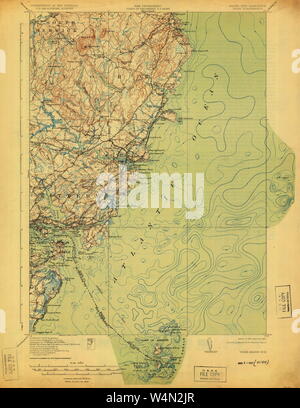 Maine USGS Historical Map York 807742 1920 62500 Restoration Stock Photo