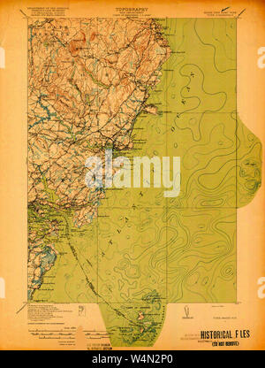 Maine USGS Historical Map York 807743 1920 62500 Restoration Stock Photo