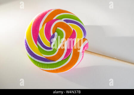 Colorful Lollipop on white background Stock Photo