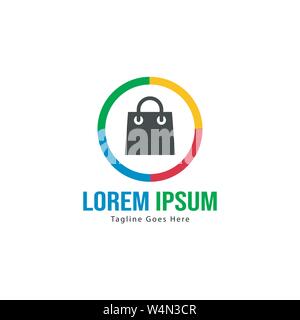 Shopping logo template design. Shopping logo with modern frame isolated on white background Stock Vector