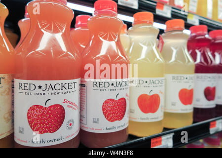 Fruit juice in containers for sale, Seoul, South Korea Stock Photo