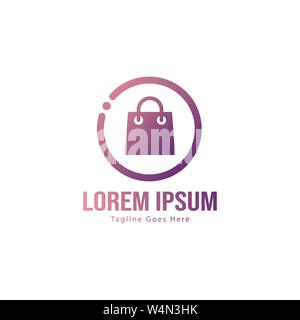 Shopping logo template design. Shopping logo with modern frame isolated on white background Stock Vector
