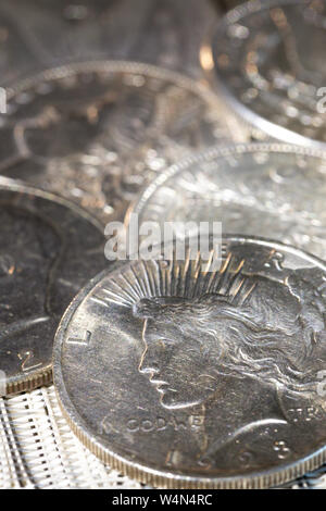 United States historical silver dollars still life