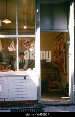 Meat shop window in a butcher shop Stock Photo - Alamy