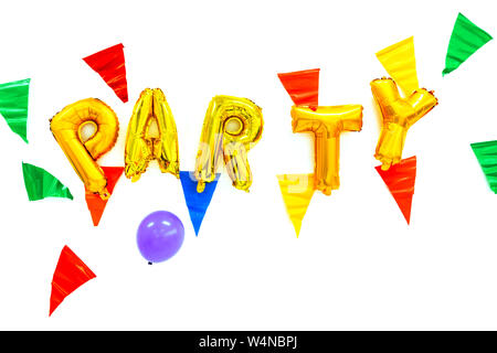 Party balloon colorful flag decoration for celebration event background Stock Photo