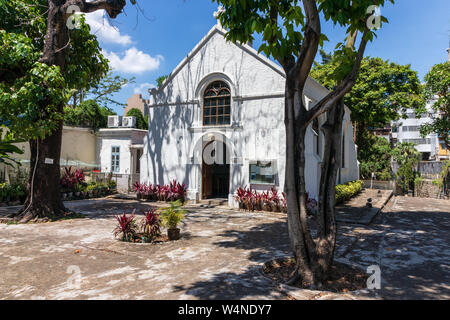 Panorama of Old protestant Chapel, Capela Protestante, and graveyard in Macau. Santo António, Macao, China. Asia. Stock Photo
