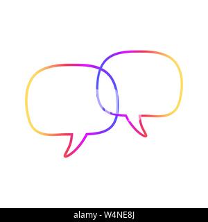 Linear Hand drawn Speech Bubbles, Rectangle Distorted Circles and Square Blank Trendy Shapes. Vector illustration isolated on white background. Stock Vector