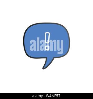 Speech bubble with exclamation mark. attention sign icon. Hazard warning symbol. Stock Vector