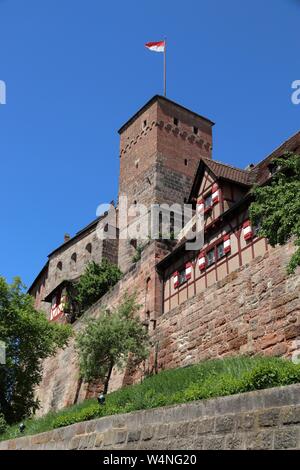 Nuremberg city in Germany (region of Middle Franconia). The Imperial Castle. Stock Photo