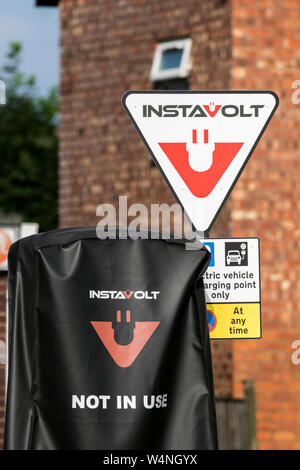 Instavolt electric vehicle EV rapid plug in charging stations pay as you go network Stock Photo