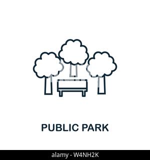 Public Park outline icon. Thin style design from city elements icons collection. Pixel perfect symbol of public park icon. Web design, apps, software Stock Vector