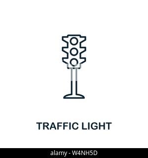 Traffic Light outline icon. Thin style design from city elements icons collection. Pixel perfect symbol of traffic light icon. Web design, apps Stock Vector
