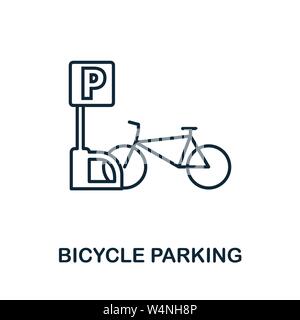 Bicycle Parking outline icon. Thin style design from city elements icons collection. Pixel perfect symbol of bicycle parking icon. Web design, apps Stock Vector
